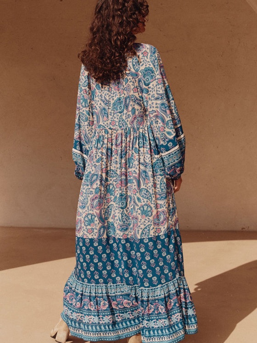 Spell Marmont Gown in Lapis - Picture 2 of 9